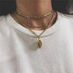 Boho Multi-element Crystal Necklaces For Women Fashion Gold Silver Necklace Vintage Multiple Layers Pendant Necklace Jewelry