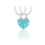 Best Friend Necklace Women Crystal Heart Tai Chi Crown Best Friends Forever Necklaces Pendants Friendship BFF Jewelry Collier
