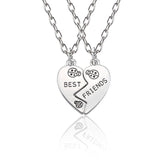 Best Friend Necklace Women Crystal Heart Tai Chi Crown Best Friends Forever Necklaces Pendants Friendship BFF Jewelry Collier