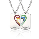 Best Friend Necklace Women Crystal Heart Tai Chi Crown Best Friends Forever Necklaces Pendants Friendship BFF Jewelry Collier